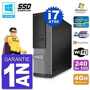 DELL PC 3020 SFF Intel i7-4790 RAM 4 GB SSD 240 GB DVD-brander WiFi W7 (gereviseerd)