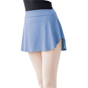 UBOHUZ Volwassen balletrokken voor dames, dansrok, danskleding, zijsplit, kort voor training voor vrouwen, Lichtblauw, XXL