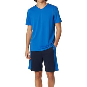 Korte jongenspyjama, zachte single-jersey van 100% katoen en broek in bermudavorm, Donkerblauw, 152