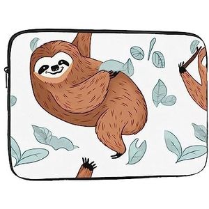 Laptophoes Bruine Luiaard Slanke Laptop Case Cover Duurzame Aktetas Schokbestendige Beschermende Notebook Case Voor Reizen Werk