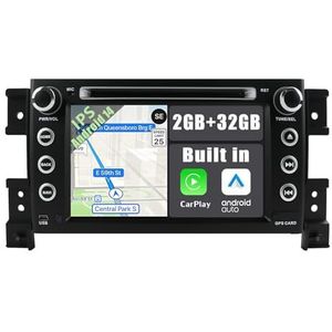 YUNTX Android 14 autoradio geschikt voor Suzuki Grand Vitara 2005-2013 - GPS 2 Din - gratis achteruitrijcamera, ondersteuning DAB+ / stuurbediening / 4G / WiFi / Bluetooth / Mirrorlink/Carplay