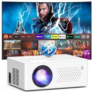 Puxinat Beamer, mini-beamer Bluetooth 5.2 Full HD 1080P draagbare outdoor / home theater projector, 50% zoom 200-inch display, compatibel met TV Stick/HDMI/Smartphone/Game Console/USB [Incl.