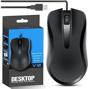Bedrade muis met 3.0 USB-muis bedraad met 1,28 m kabel, optische muis USB-computermuis voor laptop, computer en tablets draadmuis, laptopmuis en pc-muis, computermuis bedrade plug-in muis.