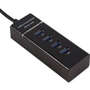 Converter Adapter, 4 USB 3.0-poorten Handige Praktische USB3.0 HUB voor Office for Home(zwart)