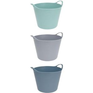 3 x flexibele kunststof opbergmand 7 l met handgrepen flexi mand draagmand huishoudmand multifunctionele mand