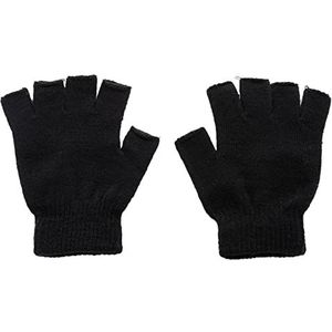 Dameshandschoenen Mannen zwarte gebreide vingerloze handschoenen herfst winter outdoor stretch elastische warme half vinger fietshandschoenen Lederen Handschoenen Voor Dames