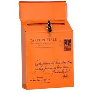 Brievenbus IJzeren Suggestie Box Suggestie Box Rustieke Stijl Wandmontage Brievenbus met vergrendeling Veilig Levendig voor Werkplek (Oranje B)