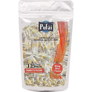 Pufai - King Size Sigaret Roller - Slanke Maten - 7 mm - 125 Stuks in Herbruikbare Verpakking