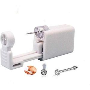 2 Pieces Disposable Nose Piercing Kit Sterile Safety Tool Portable Nose Piercing Kit Tool for Self Nose Piercing Gun (White)