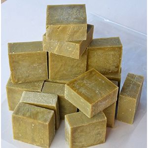 Set van 15 tot 18 ruwe Marseille zeep extra pure met olijfolie uit een ruwe reep gesneden in zeep van 80 g - 100 g, gewicht 1,4 kg, zonder palmolie, Le Serail in Marseille sinds 1949