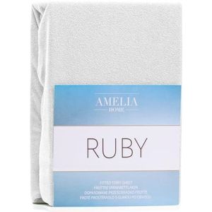 AmeliaHome Hoeslaken 160x200-180x200 cm badstof katoenen hoeslaken, wit