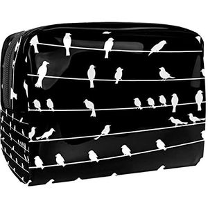 Waterdichte cosmetische tassen, Rode bloemenpatroon reizen cosmetische tassen, multifunctionele draagbare make-up tassen, reizen cosmetische tas organizer voor vrouwen