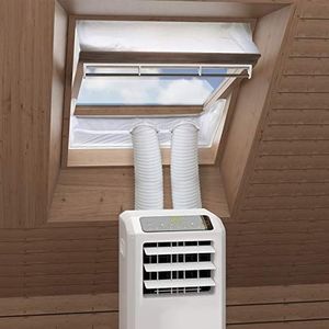 HOOMEE Centraal Pivot Dakraam Afdichting Set voor Mobiele Airconditioning en Wasdrogers - Werkt met Elke Mobiele Airconditioning - voor Raamomtrek van 461 tot en met 550cm (270cm x2)