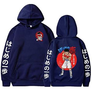 xhomeshop Anime Hajime no Ippo Hoodies Kamogawa Boxing Gym Lange Mouwen Sweatshirt Ippo Makunouchi Trui Cosplay Sweatshirts