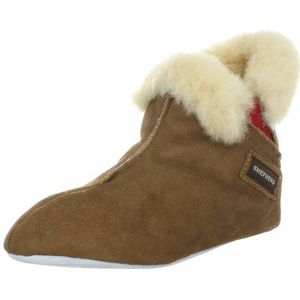 Shepherd of Sweden Mariette lamsvachtpantoffels voor dames, 100% echt lamsvacht, comfortabel, zacht en warm, pluizig, Antiek cognac, 38 EU