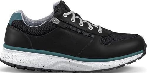 JOYA Dynamo Zip M Black Veterschoenen voor heren met extra ritssluiting voor eenvoudige instap, zwart, Zwart II, 40 1/3 EU