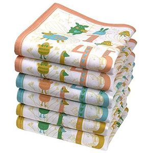 Merrysquare - Zakdoeken voor kinderen van 100% zacht katoen - klein formaat 26 cm x 26 cm - 6 stuks (Numbers)