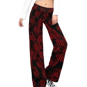 Golf USA vlag damesbroek casual broek elastische taille lounge broek lange yogabroek rechte pijpen