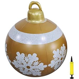 RUSTOO Kerstbal, PVC opblaasbare bal, 23 inch gigantische kerst opblaasbare ballen, kerstboom bal, kerstversiering voor buiten tuin