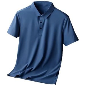 Heren T-shirt Zakelijk Effen Kleur Halve Mouw Shirt Mannen Casual Ademend Polos Shirt, 4, 3XL