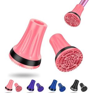 supregear Rubberen Doppen Voor Krukken, 22 mm Zware Rubberen Vervangdoppen Voor Wandelstokken En Krukken, Antislip Verdikte Krukvoeten, Wandelstokdoppen (2 Stuks), Roze