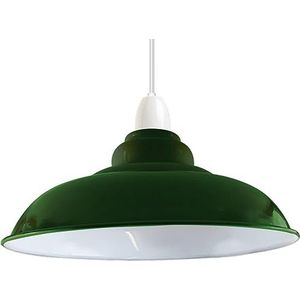 Industrial Pendant Ceiling Light Shade, Retro Kitchen Pendant Ceiling Lights Vintage Metal Loft Bar Hanging Chandelier Lighting Rustic Pendant Lamp Shade (Curved-Green) [Energy Class A++