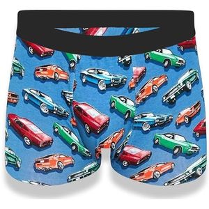 cornette Boxershorts voor heren, onderbroek met patroon, kleurrijk, katoen, dagelijks gebruik, tattoocars 280/216, blauw, L