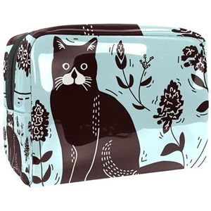 Pet Cat Blue Travel Make-up Bag, Pouch Beauty Accessoires Organizer voor Vrouwen Meisjes