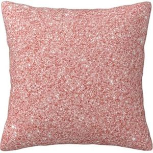 YUNWEIKEJI Rose goud roze glitter, kussensloop decoratieve kussensloop zachte polyester kussenslopen 45x45 cm