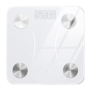 Lichaamsvetweegschaal Digitale Slimme Weegschaal Bluetooth-compatibele Draadloze Badkamerweegschaal Lcd-scherm Samenstellingsanalysator Gemakkelijk Te Gebruiken(White)