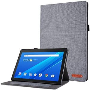 Tablet PC-hoes Compatibel met Lenovo Tab M10 TB-X505F / TB-X605F (10,1"") hoes, opklapbare standaard hoes Beschermende stoffen bedrukte hoes met automatische waakslaap met kaartsleuven Bescherming(Szar