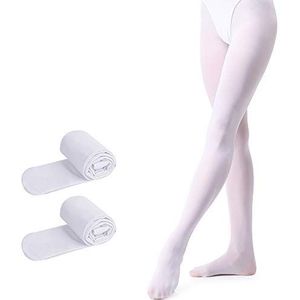 Balletpanty's Kinderdanspanty met voet voor meisjes en dames (DE/NL/SE/PL, Leeftijd, 5 jaar, 8 jaar, Regular, Wit*2)