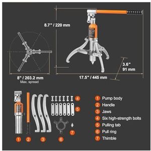 Hydraulische tandwielker, 5/15 ton lagerker, 2 of 3 klauwen ker, verticaal en horizontaal for het ken van naven Hydraulisch gereedschap(5 Ton)