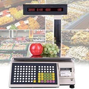 Digitale barcodeweegschalen, dubbelzijdig display, elektronische barcode thermische printer, for het wegen van supermarkten/winkels/magazijnen (Size : 30kg)