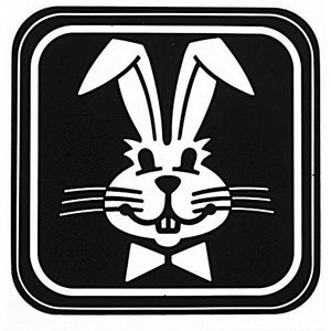 Stickers button embleem PVC-sticker""Bunny haas konijn"" NIEUW maat ca. 9,5 cm (302863)