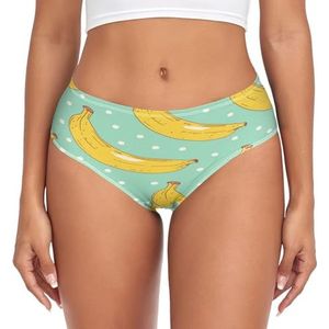 sawoinoa Banana Pop Polka Dots Onderbroek Dames Middelgrote Taille Slip Vrouwen Comfortabel Elastisch Sexy Ondergoed Bikini Slipje, Mode Pop, XL