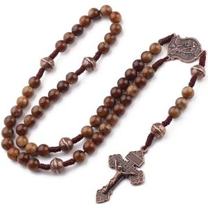 EZVFIRPDFZ 10mm Grote Rozenkrans met Wonderbaarlijke Michael-medaille en Pardon Crucifix