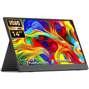 14-inch 1920 * 1080 draagbare monitor 400cd/m² 60HZ 16:9 Geschikt for laptop mobiele telefoon computer extensie kantoor(14AT)