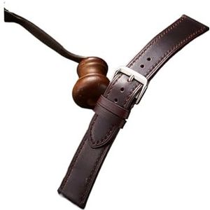 EDVENA Olie Wax Koeienhuid Horloge Band Strap Vrouwen Mannen Zachte Lederen Horlogeband 18mm 19mm 20mm 21mm 22mm Riemen Armbanden(Color:Dark Brown,Size:18mm)