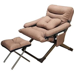 Zero Gravity-stoel, Opvouwbare Ligstoel Met Afneembaar Kussen En Voetenbank For Tuincamping, Strand, Zwembad, Kantoor, Ondersteunt 200 Kg (Color : Brown)