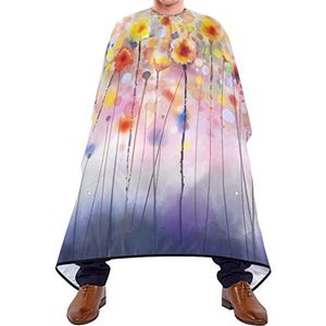 Haar Snijden Schort 140x168cm, Abstracte Bloem Aquarel Haar Cut Cape Unisex Professionele Salon Cape Waterdichte Kappers Schort, Voor Salon, Mannen, Verven Styling
