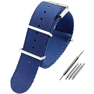 LUGEMA Nylon canvas horlogeband met mannen compatibel met Rolex/Omega Universal Hamilton 20mm 22mm Hoge Kwaliteit Nylon Horloge Riem Waterdicht (Color : Blue, Size : 22mm)