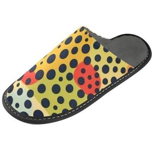 LI ZHI XIN Volwassen Pluche Slippers Dames Flanel Warme Huis Schoenen Met Antislip Mens Indoor Slippers Met PVC Zool Maat 4-11 Luipaard Print, Meerkleurig, 4/5 UK