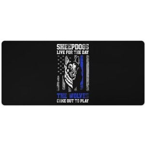Sheepdogs Blue Line USA Vlag Mode Bureau Muismat Antislip Gaming Muismat Accessoires Decor 40x90cm