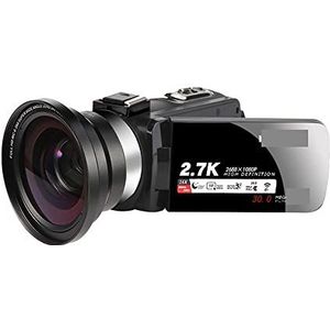 2.7K digitale camera's Videocamera Draagbare digitale camcorder 16X Zoom Touch LCD-scherm Camcorder met Multifunctionele Camcorder(Size:No SD Card,Color:Camera-Lens)