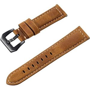 Chlikeyi Horlogebandje met snelsluiting, 22 mm, 24 mm, reservearmband, echt leren armband, Patroon 6, 22 mm, strepen