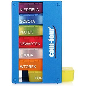 COM-FOUR® medicatiedispenser in POOLS - medicatiedoos voor 7 dagen - 3 compartimenten - pillendoos - tablettendoos - weekdispenser voor opslag [POOLS] (Donkerblauw)