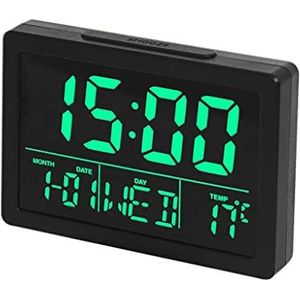 EDFCVG LED Muziek Wekker Voice Control Date 12/24H Electronic Table Clock Night Mode Snooze Digitale klokken for Woonkamer(D)