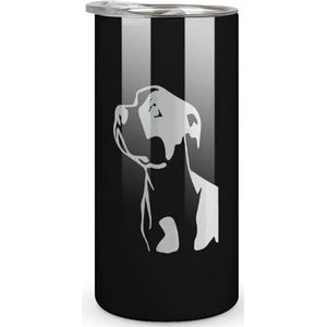 Pit Bull Hond Platina Stijl Geïsoleerde Beker met Deksel Roestvrij Staal Reismok Koffiekopjes voor Warme En Koude Dranken 10oz