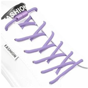 Boolavard Elastische Schoenveters zonder Stropdas voor Volwassenen, Kinderen, Ouderen, Systeem met Elastische Veters (2 paar) (Paars)